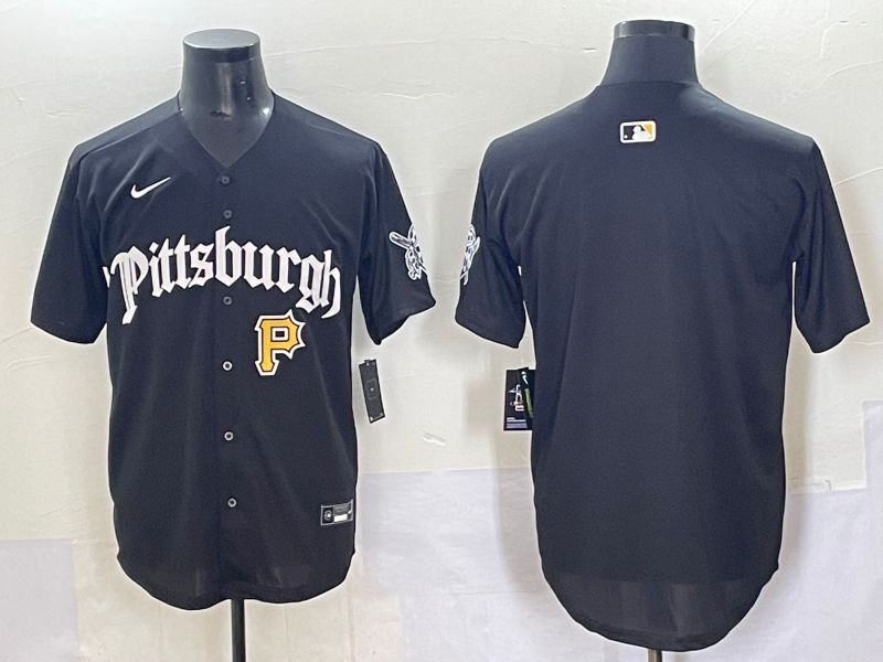 Men 2025 Pittsburgh Pirates Blank Black Five generations Joint Name Nike MLB Jersey style 10